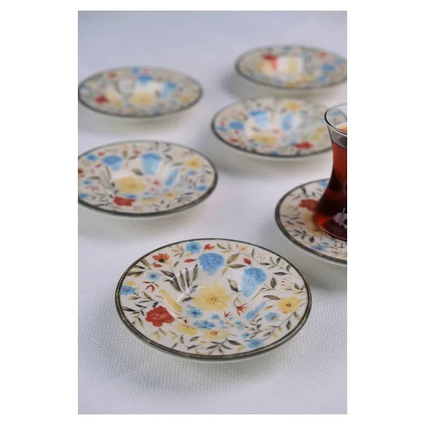 tabakevi Tabak Evi Porselen Fiori Çay Tabağı Seti 12cm 6 Parça BNS6CTPRS1217