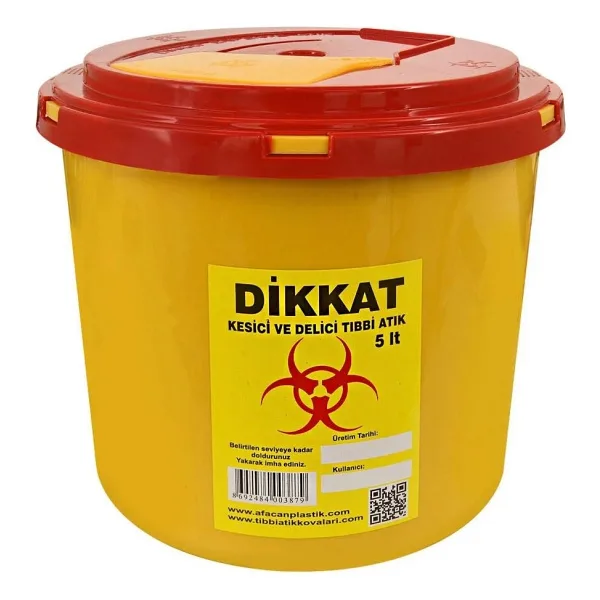 Tıbbi Atık Kovası 5 Lt 5 Adet