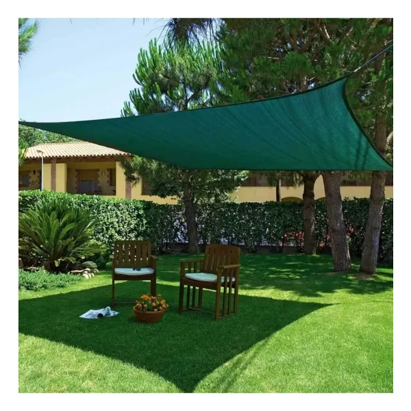 TORSAN Balkon Gölgeliği - Yüzde 55lik - Yeşil - Şeritli Halkalı - 1.5 Metre x 4 Metre