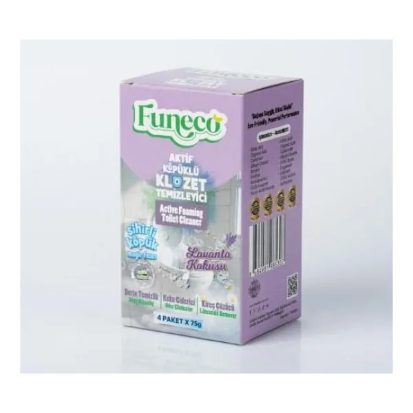 Tuvalet Klozet Wc Lavabo Temizleyici Aktif Köpüklü Doğa Dostu 4X75G (300G) Aylık Paket - Lavanta Ferahlığı