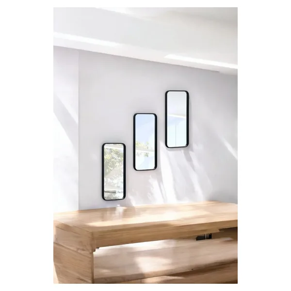UCR HOME Dikdörtgen Set Aynalı Duvar Aksesuarı Sunumluk İkramlık Kahve ve Çay Çok Amaçlı 3 Adet