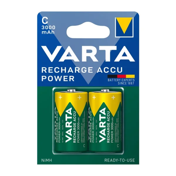 Varta 56714 3000 mAh 2'li Şarjlı C Orta Pil