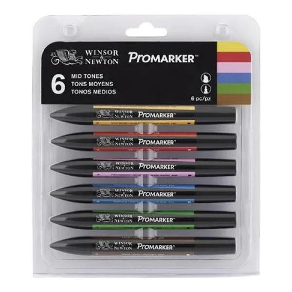 Winsor Newton Winsor & Newton Promarker 6'lı Set Mid Tones