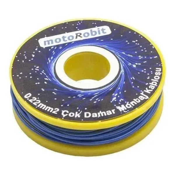 0.22 mm2 Mavi Çok Damar Montaj Kablosu - 10 Metre
