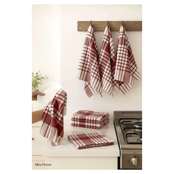 10 lu Lüks Bulaşık Kurulama Bezi ve Mutfak Peçetesi 50x70 Cm Daily Bordo