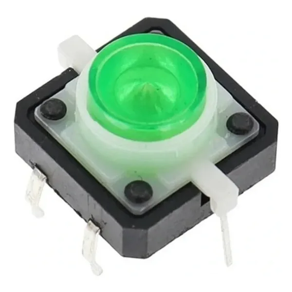 12x12mm Yeşil Led Işıklı Tact Switch