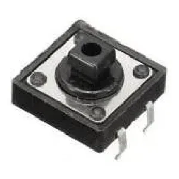 12x12x7.3mm 4 Pinli Siyah Push Buton - Tact Switch