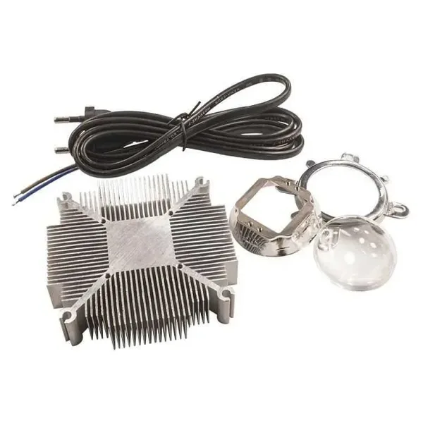 50W Cob Led Alüminyum Soğutucu + 60 Derece Lens + Kablo Seti