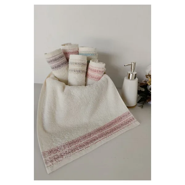 6'lı Mutfak Havlusu Seti - %100 Pamuk Renkli Çizgili Mutfak Havlusu - 30 x 50 cm
