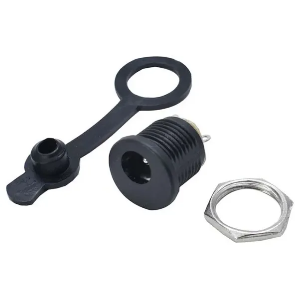 Adaptör Fişi Şase Yuvarlak 2.1mm - Su Geçirmez Kapaklı