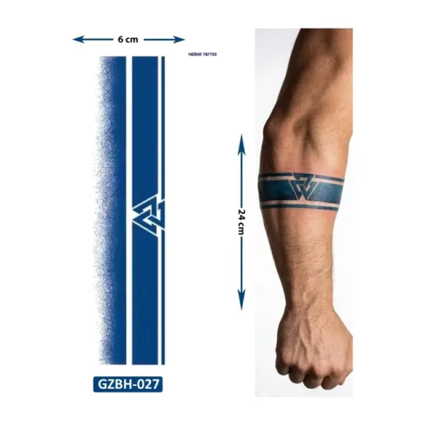 Airbrush Tattoo Üçgen Şerit Kol ve Ayak Için Şerit Bant Dövmesi Yarı Kalıcı Geçici Dövme