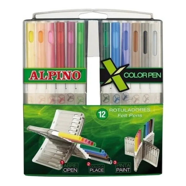 ALPİNO AR-135 COLOR PEN KEÇELİ KALEM 12 Lİ