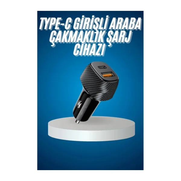 Araç Içi Hızlı Şarj Soketi 38W Oto Çakmaklık Type-C Araba Çakmaklık