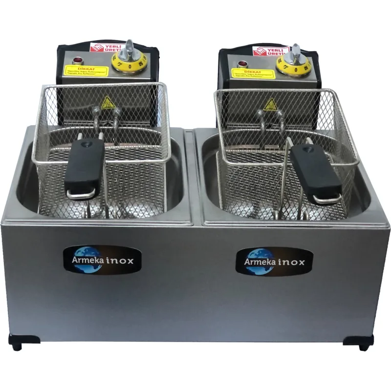 Armeka 5+5 L 6000 W Endüstriyel Elektrikli Fritöz