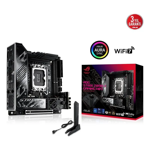 Asus ROG Strix Z890-I Gaming Wi-Fi Intel LGA1851 DDR5 Mini ITX Anakart