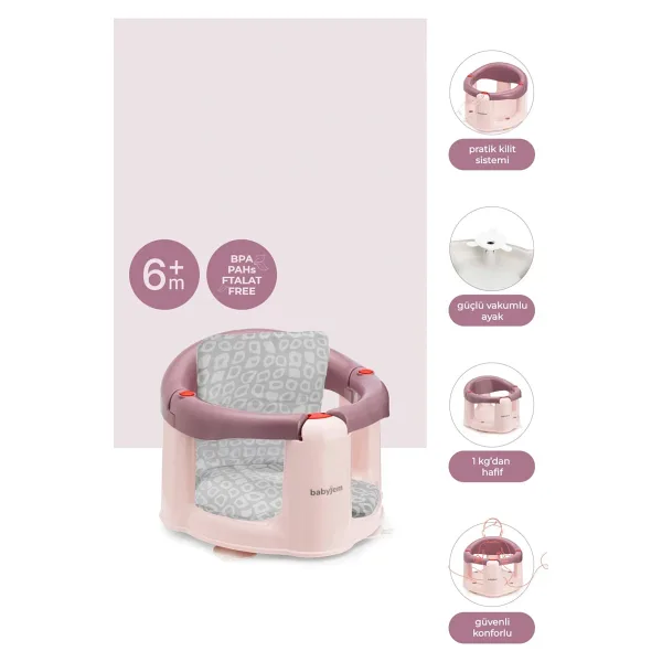Babyjem Önden Açılır Mama Sandalye Oturağı Ve Minderi - 2 'Li Set Mürdüm