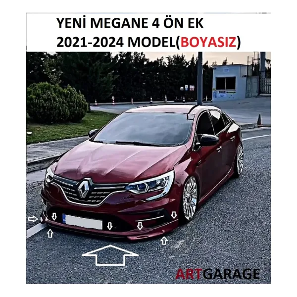 Bodykitartgarage YENİ MEGANE 4 ÖN EK(BOYASIZ)FİBERGLASS