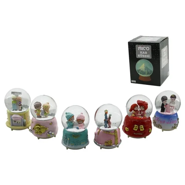 Büyük Boy - 10CM Pilli - Işıklı Müzikli Kar Küresi Cam Insan Figürlü - Desen Mix Renkli Herhangi Bir Tanesi Gönderilir (5224)