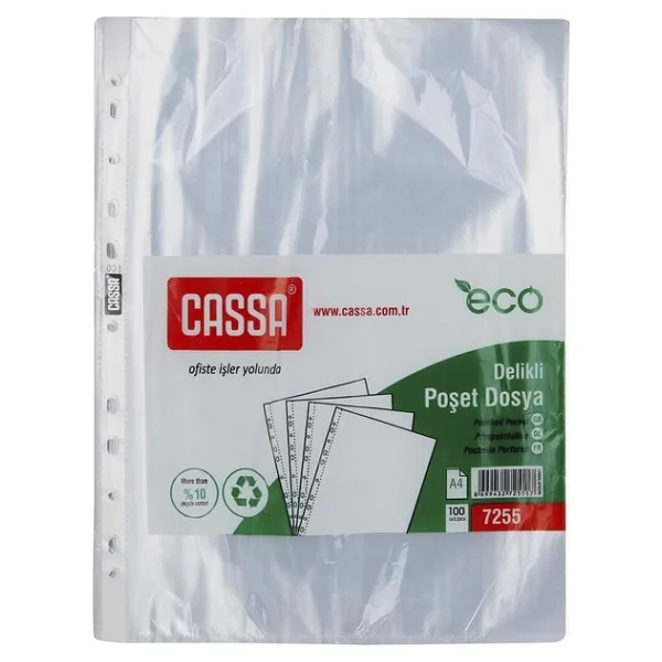 Cassa Poşet Dosya Eco 30 Mikron 100'Lü 5 Paket ( 500 Adet )