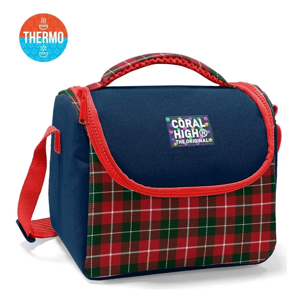 Coral High 37107 Ekose Fiyonk Desenli Termoslu Beslenme Çantası