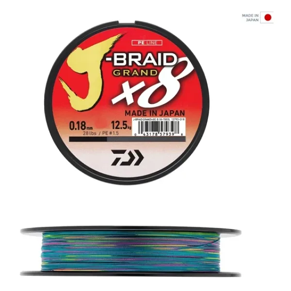 Daiwa J-Braid Grand 8X 300 m 0.18 mm 12.5 kg Multicolor İp Misina