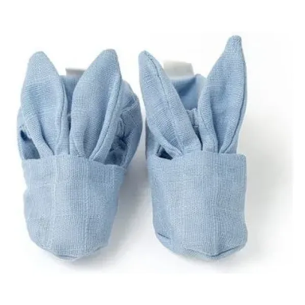 Deux Lapins Tavşan Kulaklı Müslin Bebek Patik - Endless Blue 0-6 Ay