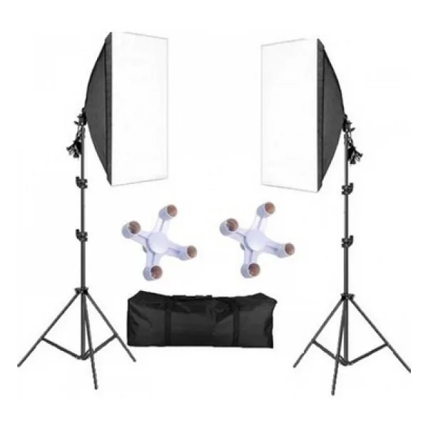 Deyatech Softbox 50X70 Paraflaş 4 Duylu Sürekli Işık Adaptörlü