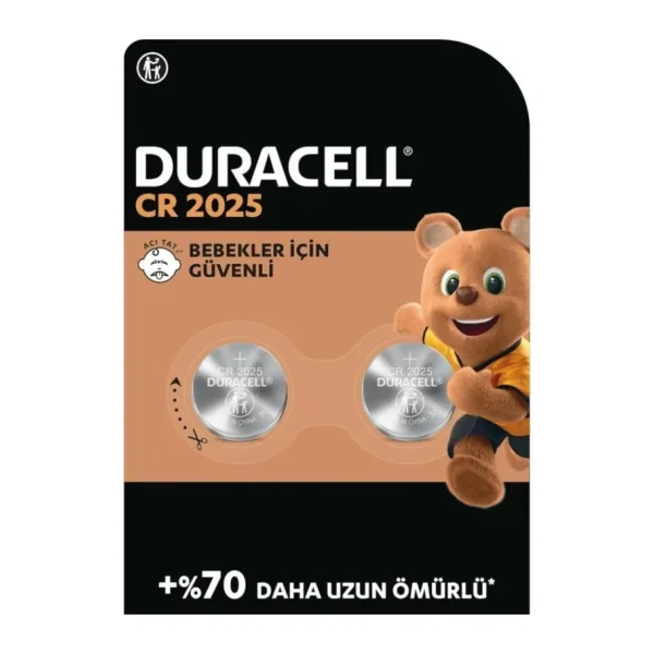 Duracell CR2025 3V 2'li Lityum Düğme Pil