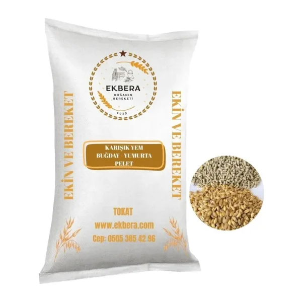 Ekbera - Yumurta Pelet Yemi Ve Buğday Karışımı (Tavuk, Kaz, Ördek Vb.) - 1 Kg