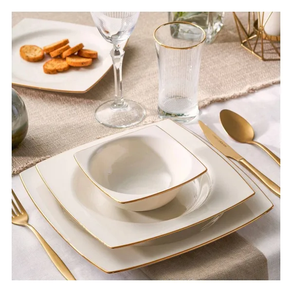 Emsan Karmen Gold Kare 60 Parça 12 Kişilik Yemek Takımı