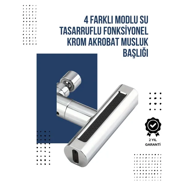 Epilons 4 Modlu Musluk Başlığı Şelale, Yağmur, Sprey, Köpük Akışı Yüksek Basınç Performansı Modern Tasarım