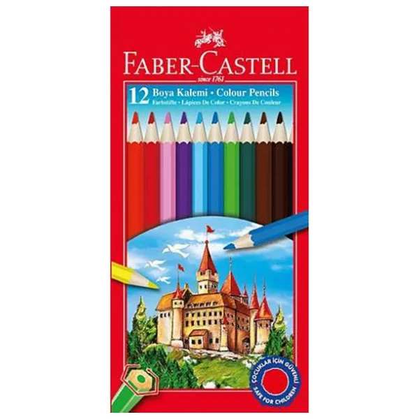 Faber-Castell Karton Kutu 12'li Kuru Boya Seti