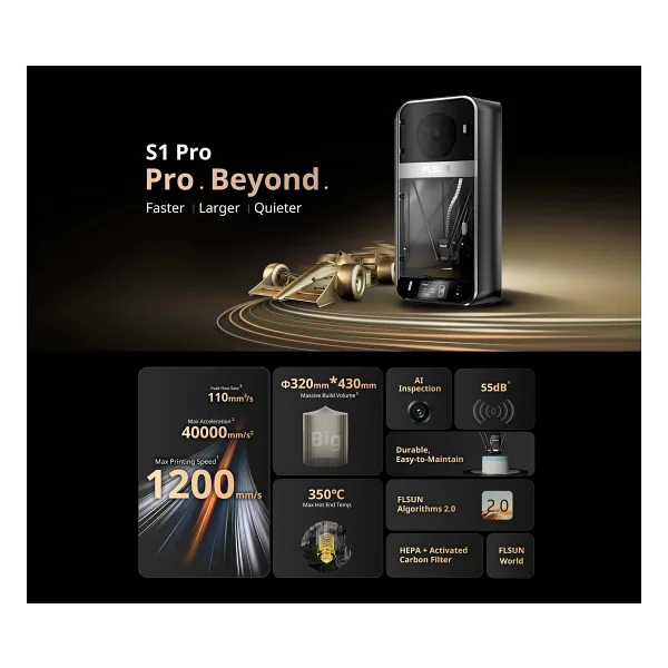 Flsun S1 Pro Kapalı Kasa Hızlı 3D Yazıcı