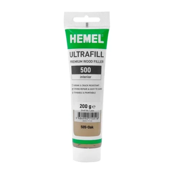 Hemel Ultrafill Premium İç Mekan Ahşap Tamir Macunu Su Bazlı Meşe Oak Koyu Krem 200 Gr