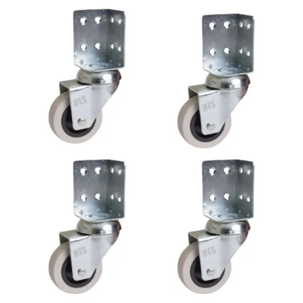 Hts 331 L Çift Bilyalı Köşe Tablalı Mobilya Tekeri 50mm 4'lü Set
