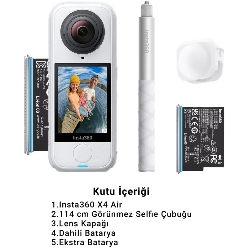 Insta360 X4 Air Beyaz Aksiyon Kamerası - Başlangıç Kiti