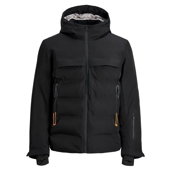Jack&Jones Tarwin Puffer 12225287 Kapüşonlu Siyah Erkek Şişme Mont