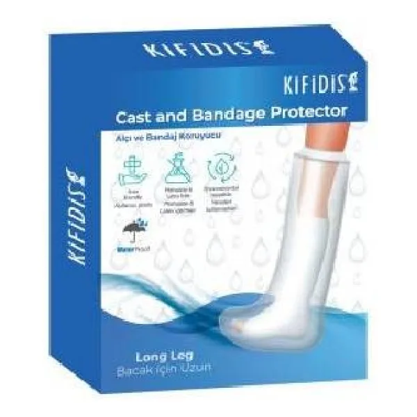 Kifidis 2255 Silikon Girişli Alçı Ve Bandaj Koruyucu Bacak İçin Uzun Alçı Bonesi