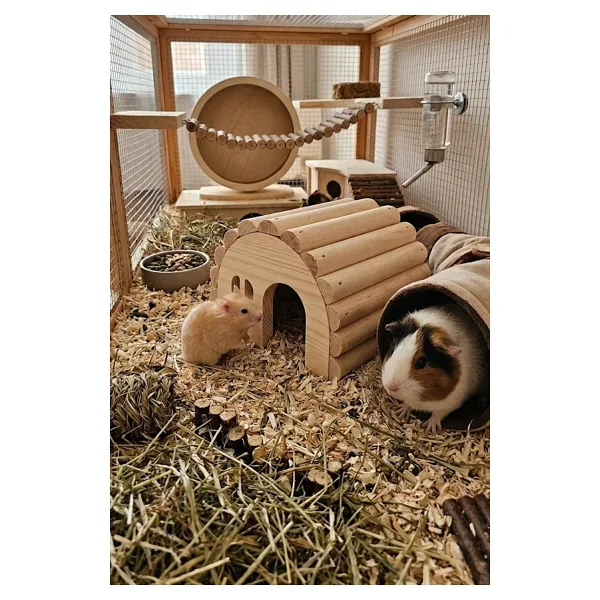 Kuzeylina Hamster Evi Doğal Ahşap El Yapımı Hamster Yuvası