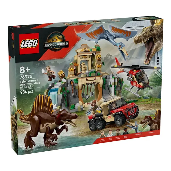 Lego 76976 Jurassic World Spinosaurus ve Quetzalcoatlus Hava Görevi