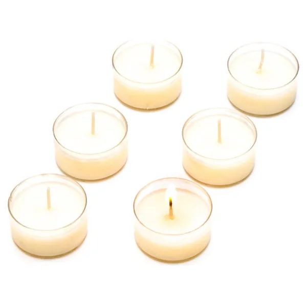 Missi 6LI Beyaz Yasemin Kokulu Bitkisel Tealight Mum Seti