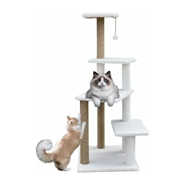 Missidea MG02 Premium Çok Katlı Uzun Boy Kedi Tırmalama Tahtası Beyaz