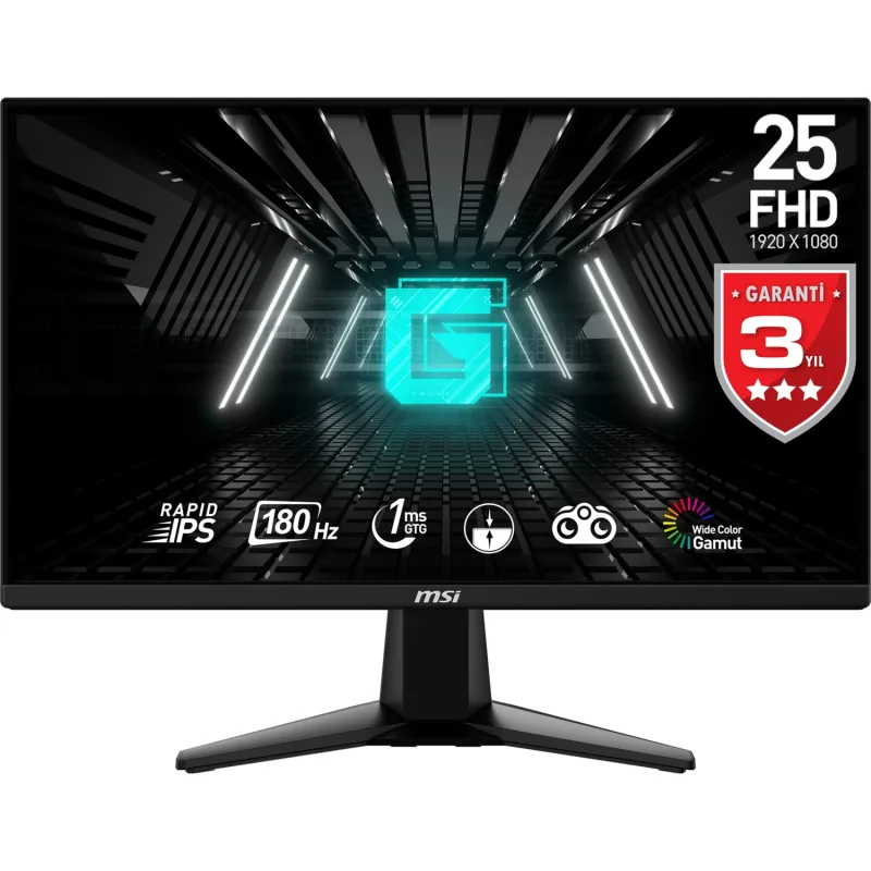 MSI G255F 24.5" 1 ms Full HD IPS 180 Hz Oyuncu Monitörü