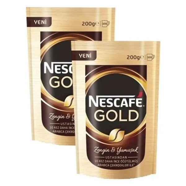 Nescafe Gold Granül Kahve 200 gr Eko Paket 2'li