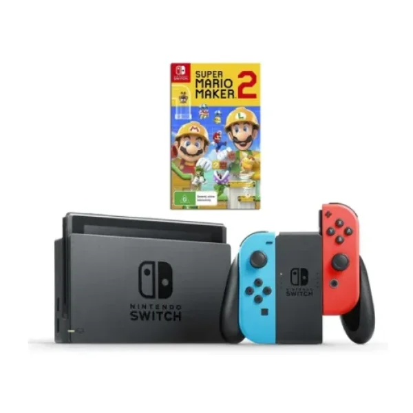 Nintendo Switch Mavi Kırmızı Joy - Con + Super Mario Maker 2 Oyunu ( İthalatçı Garantili )