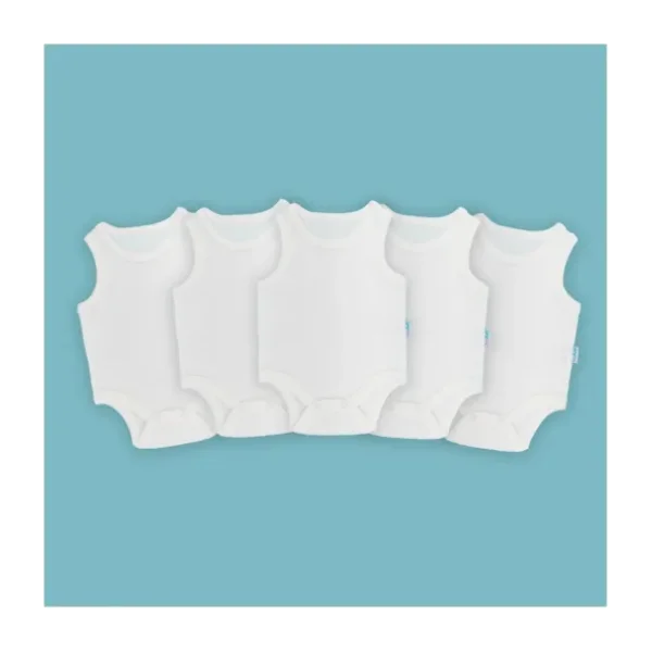 Novibaby 5'li Bebek Atlet Body Zıbın Çıtçıtlı Ekru 100% Pamuk 3-6 Ay