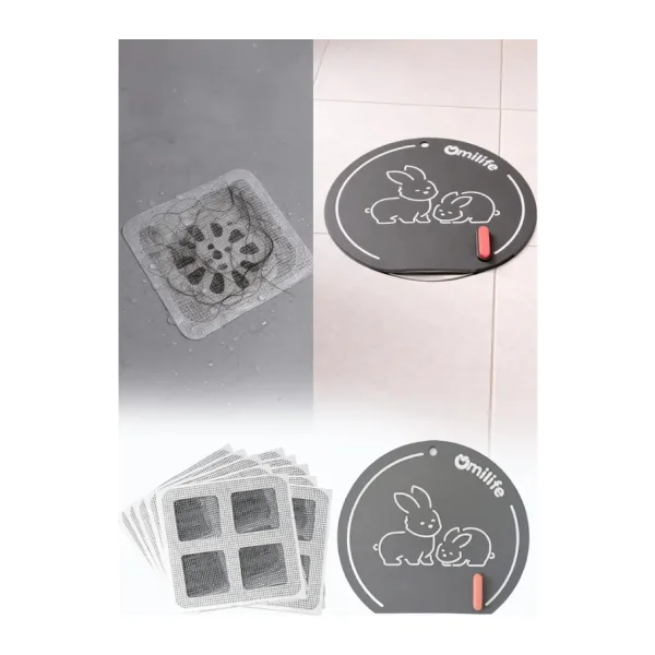 omilife Gider Koku Önleyici Set 10 Adet Süzgeç ve Silikon Mat Banyo Mutfak Lavabo Koruyucu