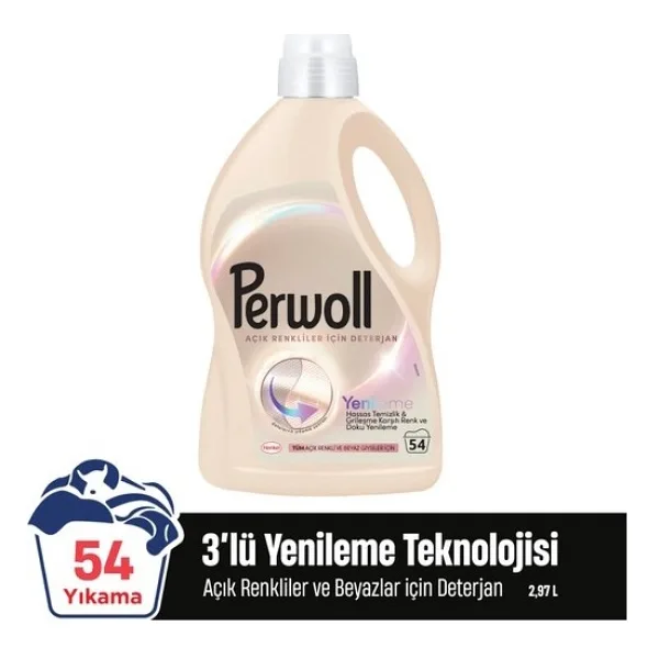 Perwoll Yenileme Açık Renkliler için Sıvı Deterjan 54 Yıkama 2.97 lt