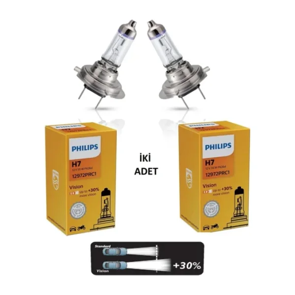 Philips H7 12v 55watt %30 Fazla Işık Standart ( 2 Adet ) Ampul 12972prc1 Ean- 8711500405937