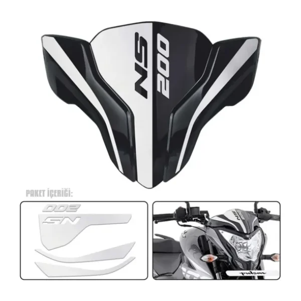 Redline Grafik Pulsar Ns 200 Ön Cam Sticker Reflektif Beyaz 200 Ns